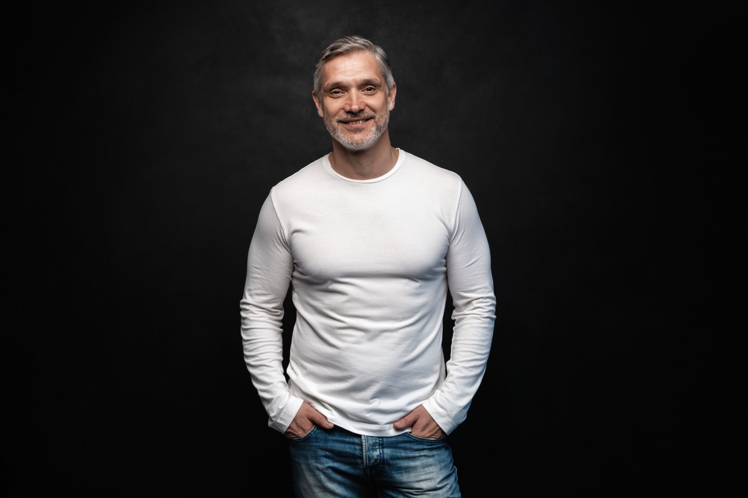 Confident man after a hair transplant at MD Hair Labs