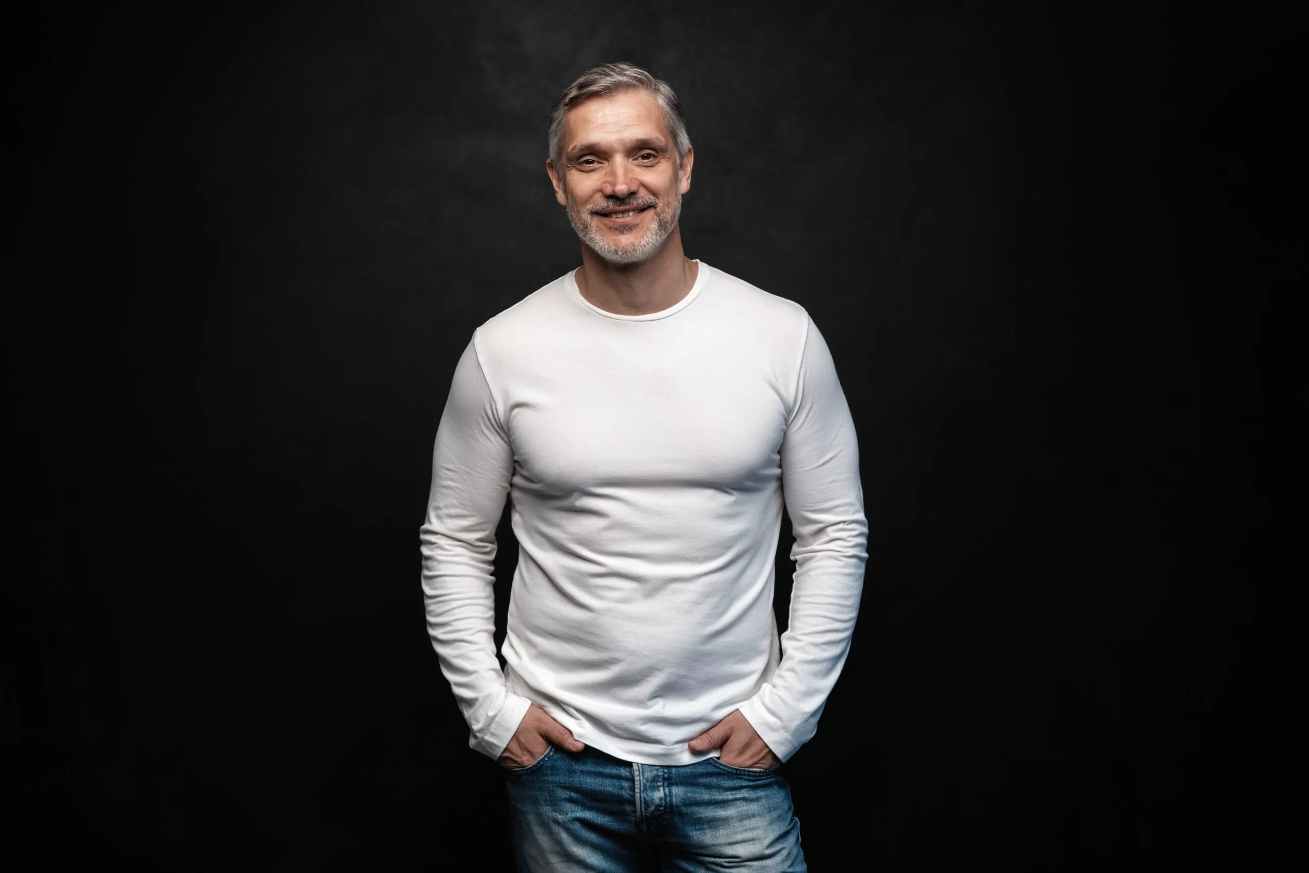 Confident man after a hair transplant at MD Hair Labs